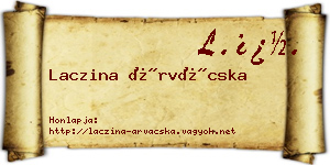 Laczina Árvácska névjegykártya